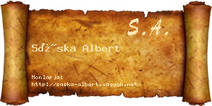 Sáska Albert névjegykártya